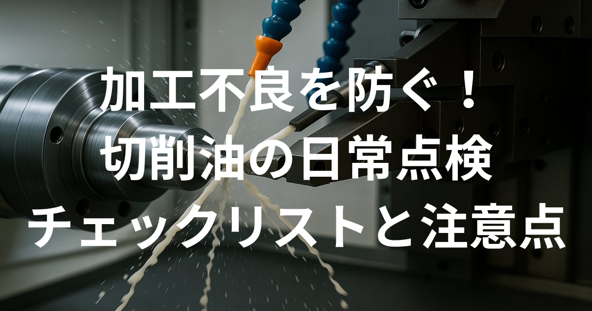 【品質維持の基本】加工不良を防ぐ！切削油の日常点検チェックリストと注意点