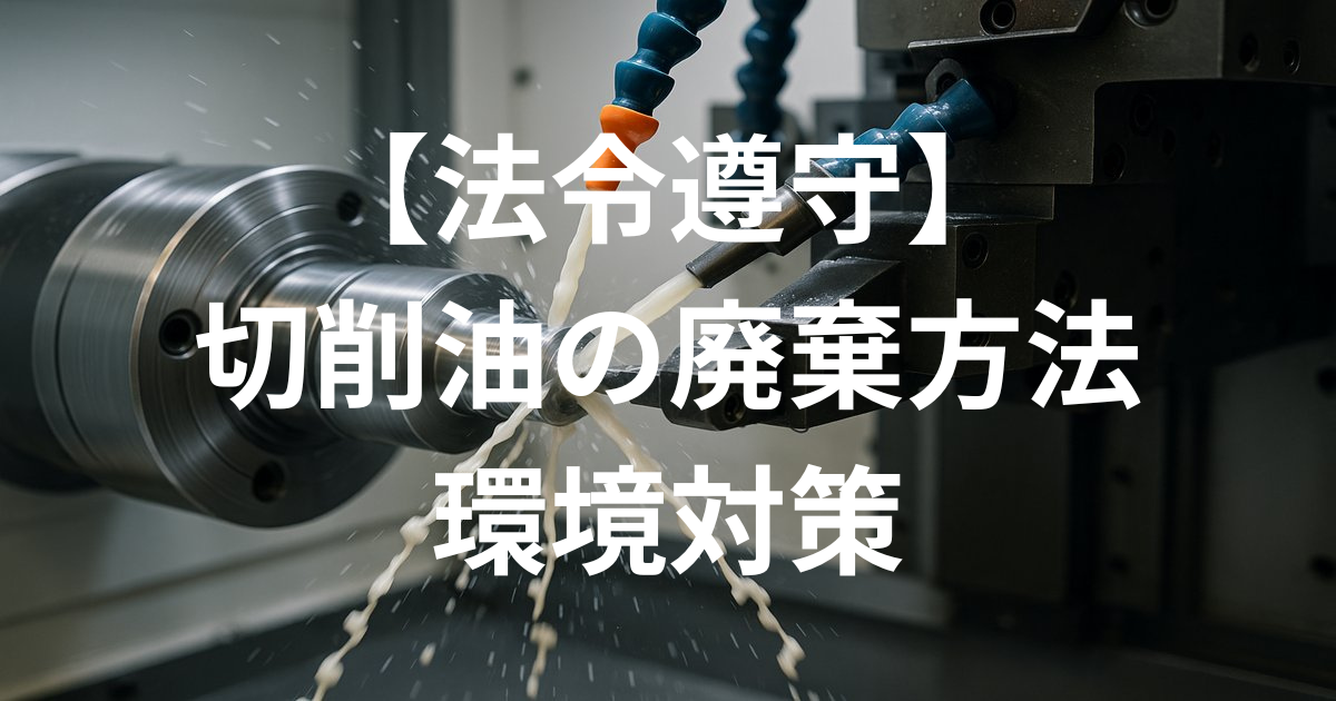 【法令遵守】切削油の正しい廃棄（廃油）方法と環境対策｜企業が取り組むべきこと