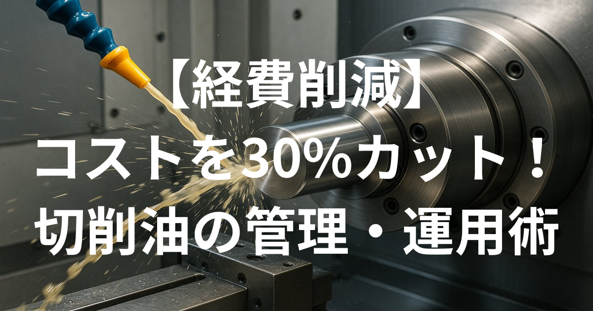 【経費削減】切削油コストを30%カット！経費を効果的に削減し無駄をなくす管理・運用術