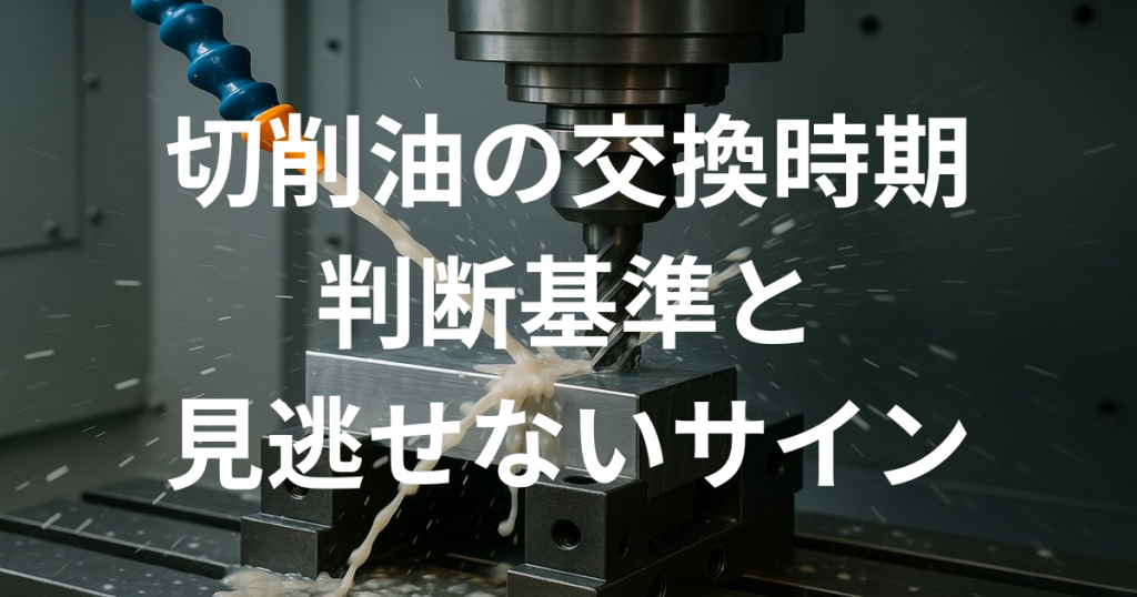 切削油の交換時期の判断基準：見逃せないサイン