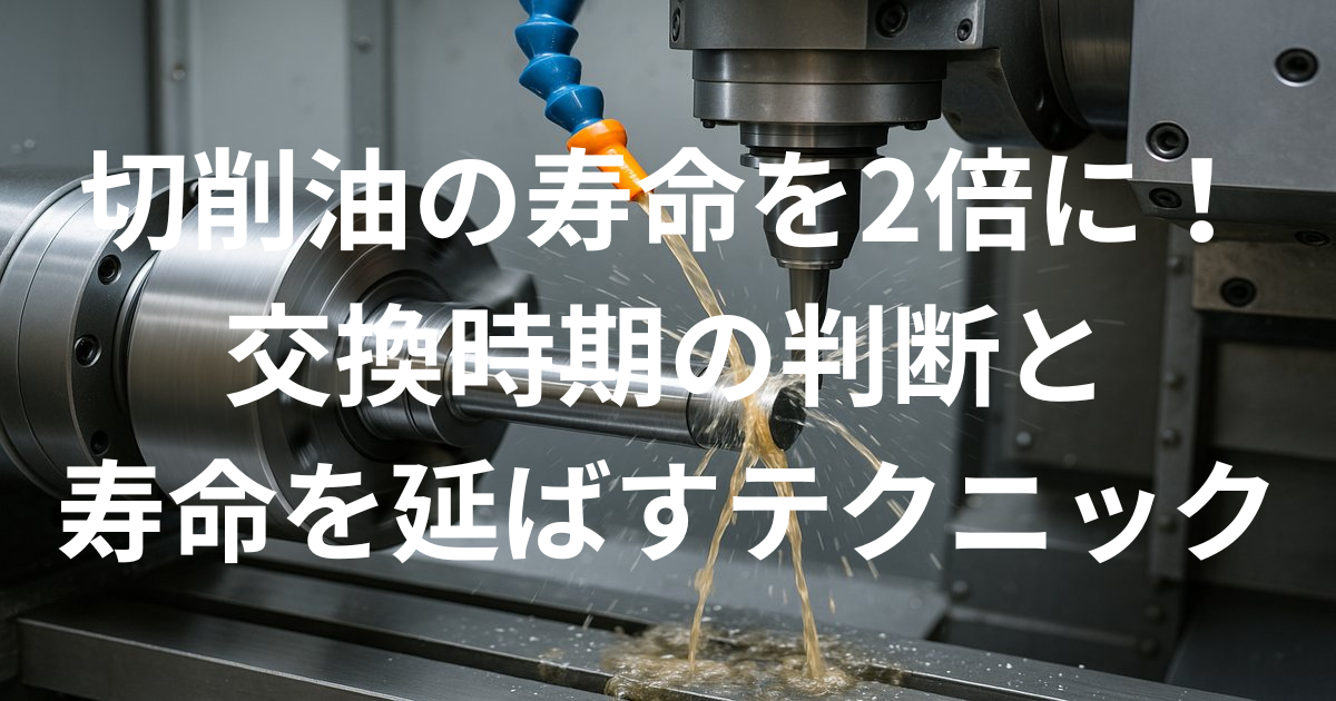 切削油の寿命を2倍に！交換時期の判断と寿命を延ばすテクニック