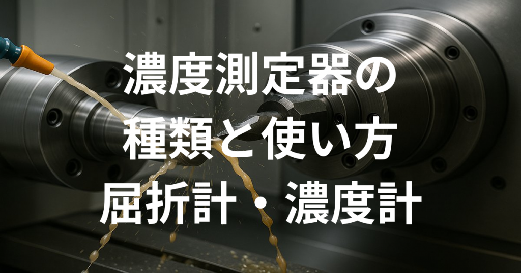 水溶性切削油の濃度測定器の種類と使い方（屈折計、濃度計）