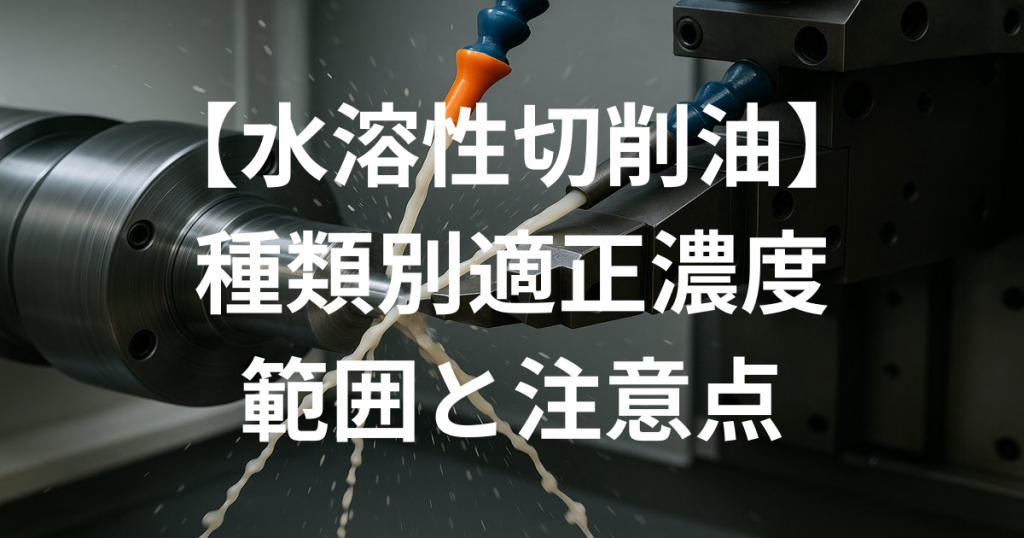 水溶性切削油の種類別 適正濃度範囲と注意点