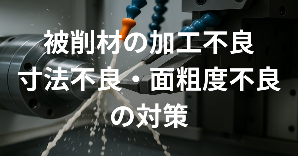 被削材の加工不良（寸法不良、面粗度不良）への対策