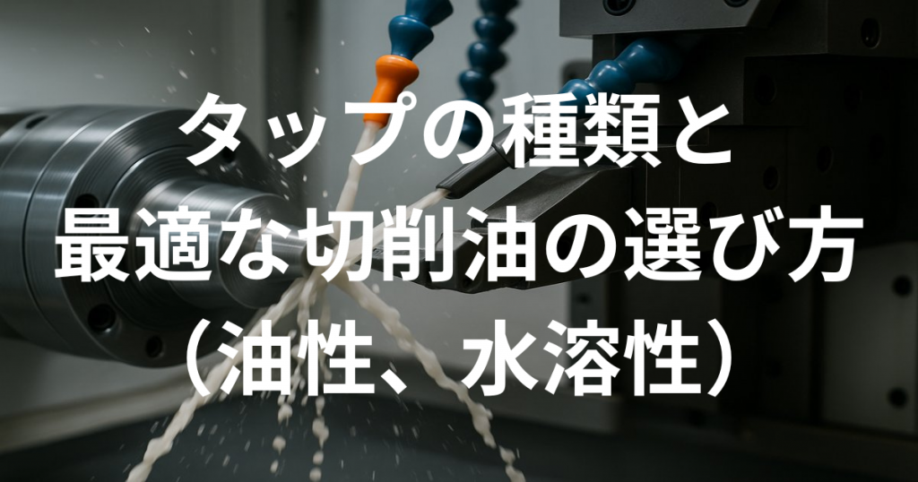タップの種類と最適な切削油の選び方（油性、水溶性）