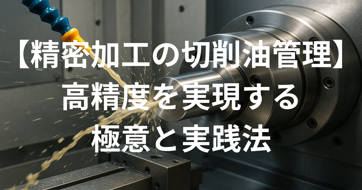 【精密加工における切削油管理】ミクロン単位の高精度を実現する極意と実践法