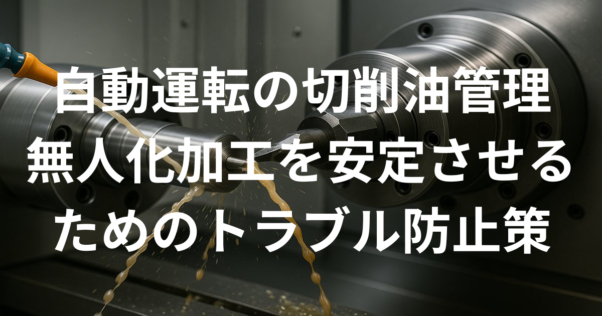 【自動運転における切削油管理】無人化加工を安定させるためのトラブル防止策