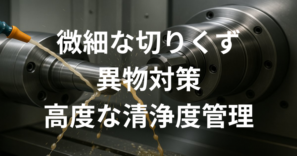 微細な切りくず、異物対策と高度な清浄度管理