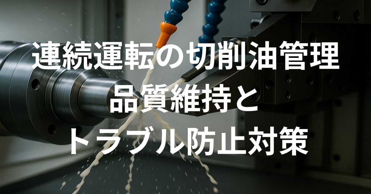 連続運転における切削油管理｜品質維持とトラブル防止のための具体的対策
