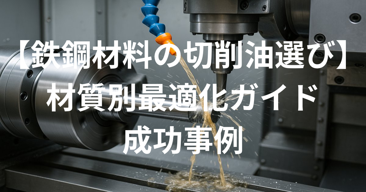 【鉄鋼材料の切削油選び】材質別最適化ガイドと成功事例