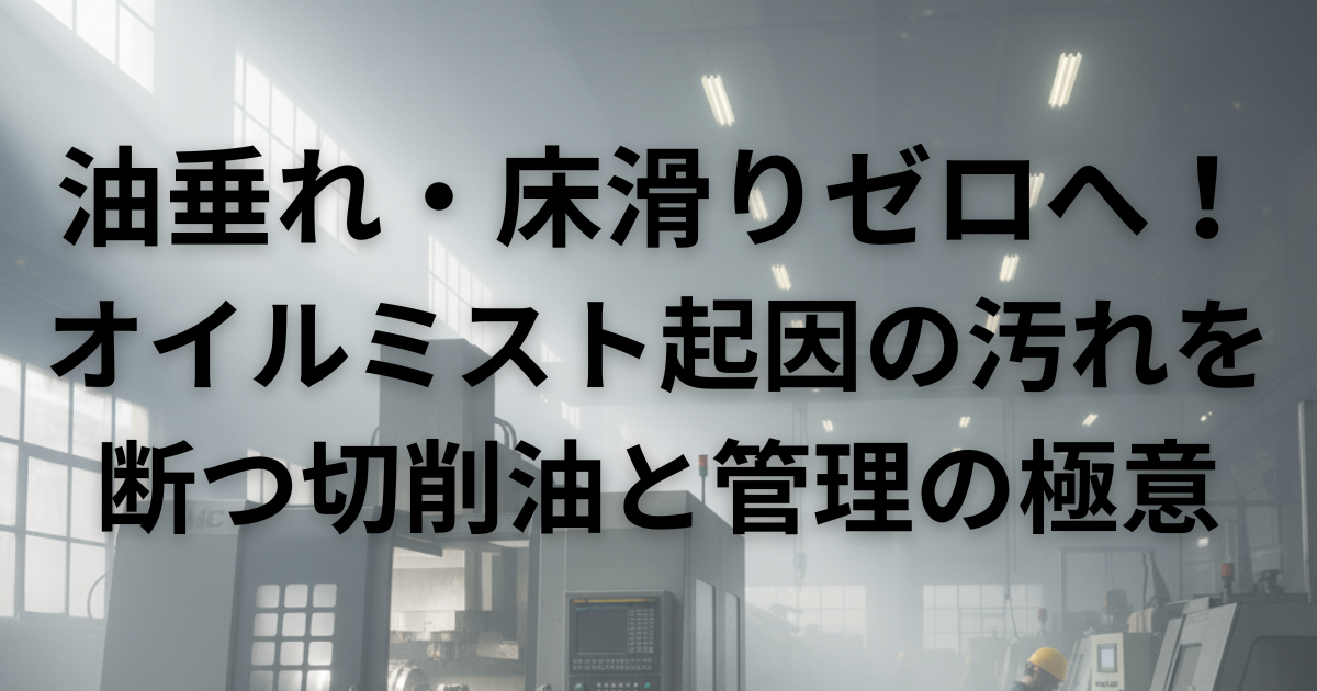 【オイルミスト】天井からの油垂れ・床の滑りをゼロへ！オイルミスト起因の汚れを断つ切削油と管理の極意