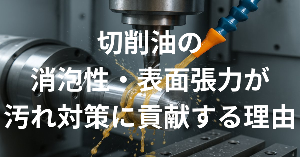 切削油の消泡性・表面張力が汚れ対策に貢献する理由
