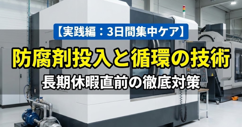 【実践編】長期休暇前の3日間集中ケア 防腐剤投入と循環の技術