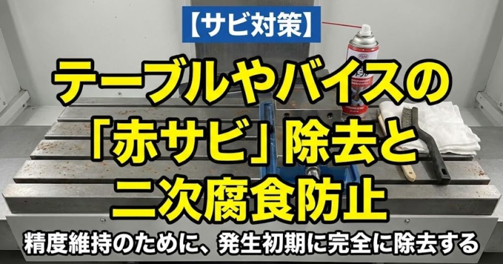 【サビ対策】テーブルやバイスの「赤サビ」除去と二次腐食防止