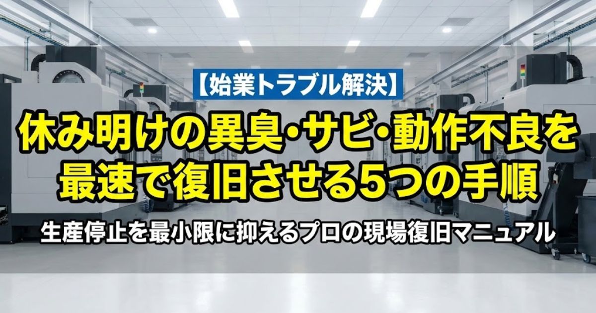 【始業トラブル解決】休み明けの異臭・サビ・動作不良を最速で復旧させる5つの手順