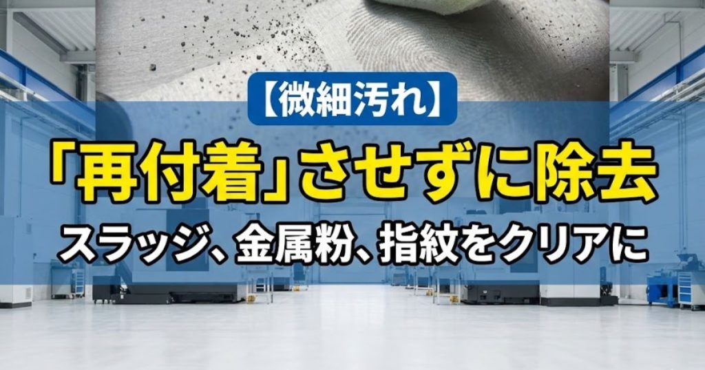 【微細汚れ】スラッジ、金属粉、指紋を「再付着」させずに除去する