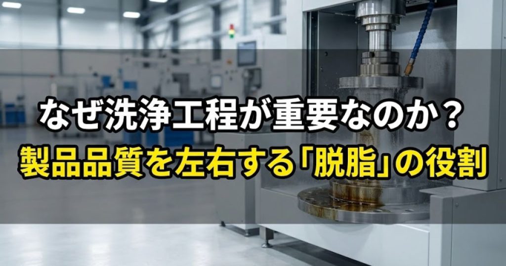 なぜ洗浄工程が重要なのか？｜製品品質を左右する「脱脂」の役割