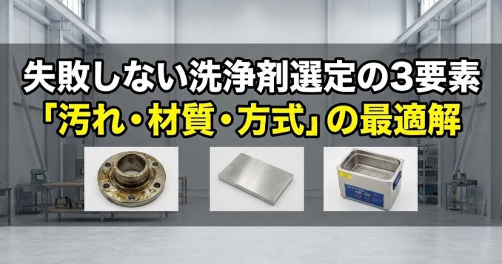 失敗しない洗浄剤選定の3要素｜「汚れ・材質・方式」の最適解
