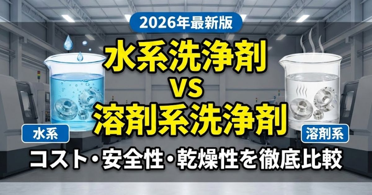 【2026年最新版】水系洗浄剤 vs 溶剤系洗浄剤｜コスト・安全性・乾燥性を徹底比較