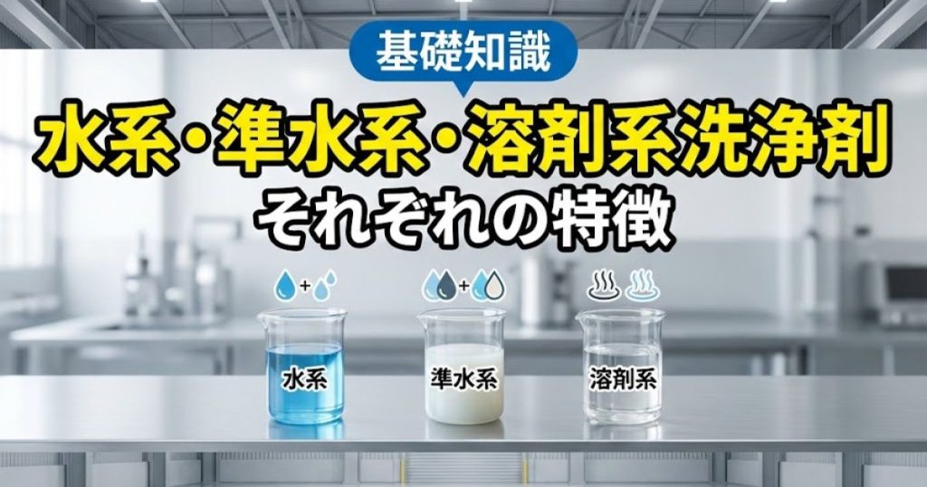 【基礎知識】水系・準水系・溶剤系洗浄剤それぞれの特徴