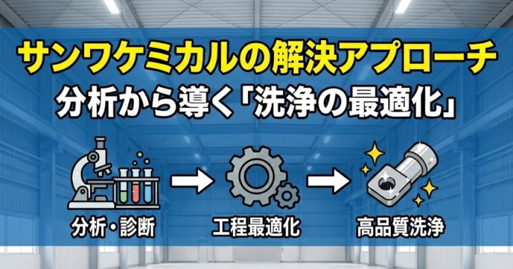 サンワケミカルの解決アプローチ｜分析から導く「洗浄の最適化」
