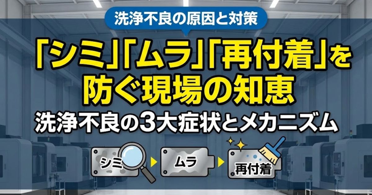 洗浄不良の原因と対策｜「シミ」「ムラ」「再付着」を防ぐ現場の知恵