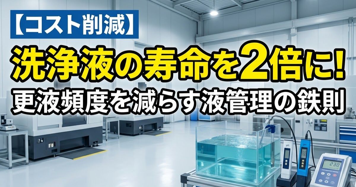 【コスト削減】洗浄液の寿命を2倍に！更液頻度を減らす液管理の鉄則