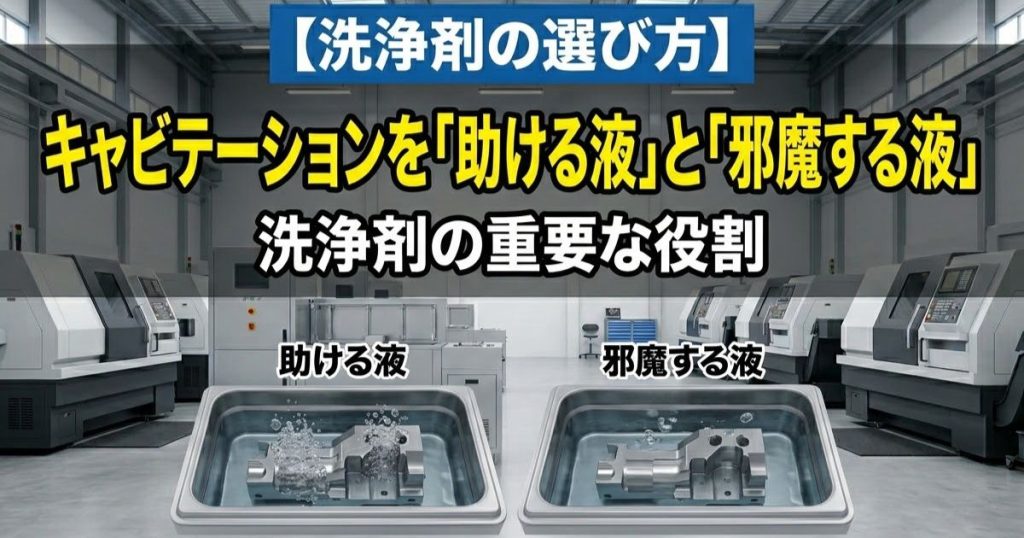 【洗浄剤の役割】キャビテーションを「助ける液」と「邪魔する液」