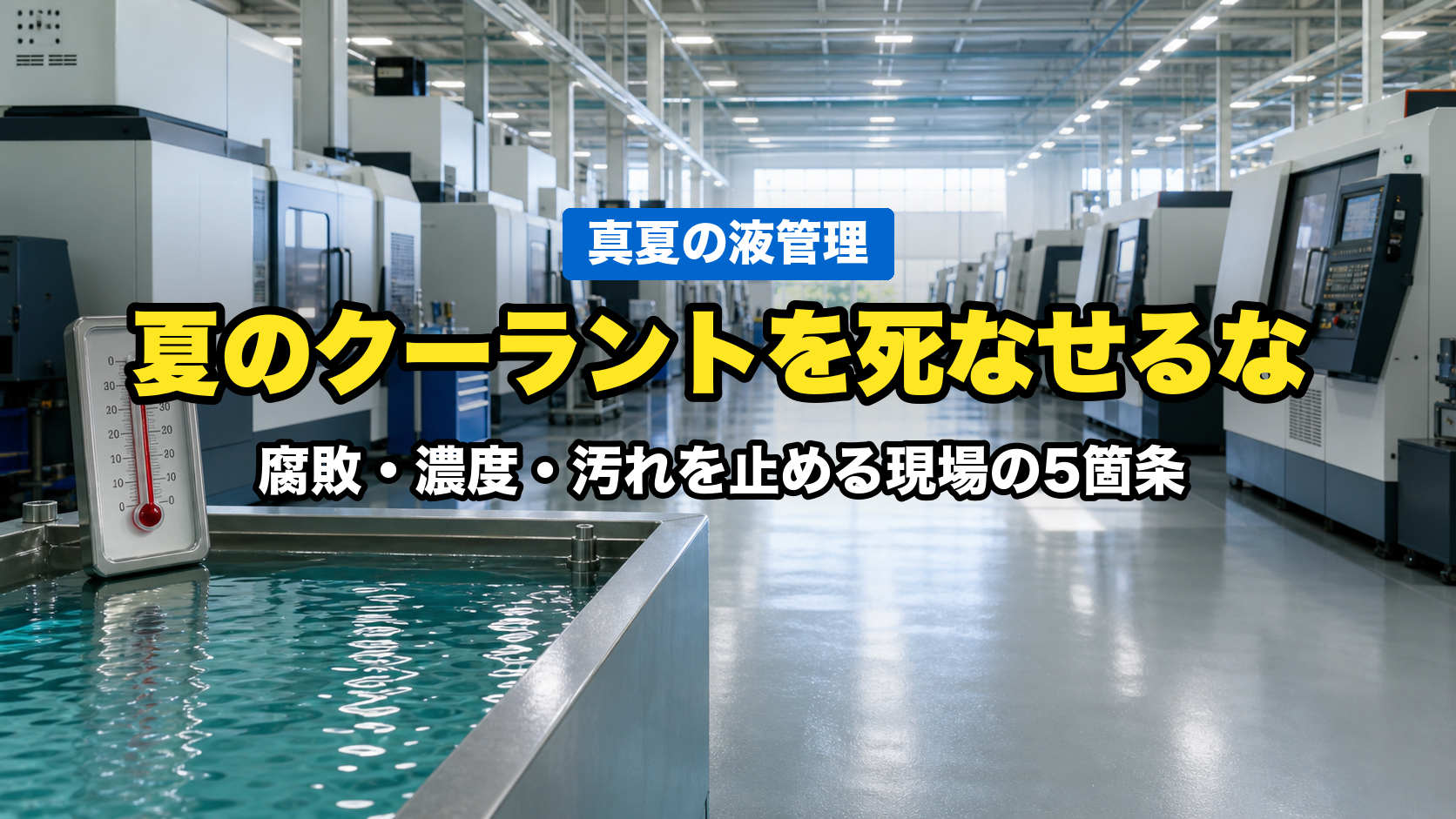 【真夏のクーラント対策】夏に腐敗・臭い・濃度上昇が一気に進む理由と、液トラブルで止まらない現場の5箇条
