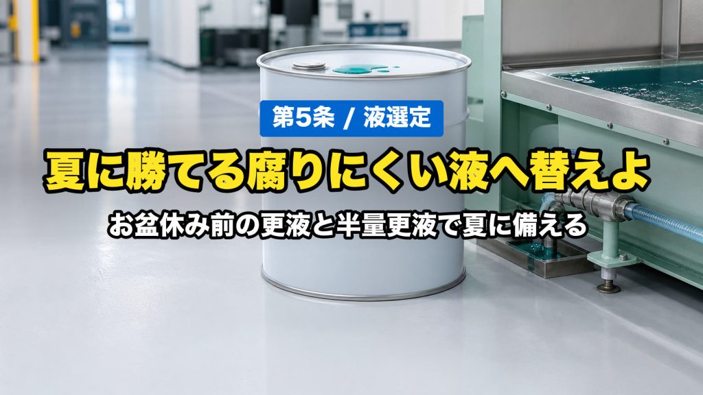 夏を見越した液選定と更液タイミング｜お盆休み前後の備えとサンワケミカルの防腐・安定性設計