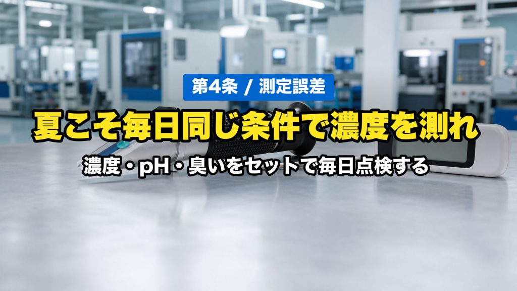 高い液温で狂う濃度測定｜屈折計の温度誤差と、夏場の正しい点検頻度