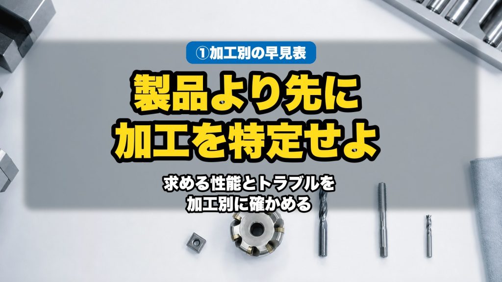 加工方法で切削油を選ぶ｜加工別の早見表