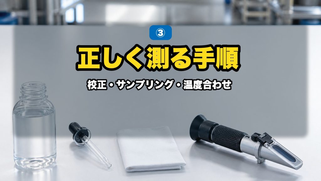 正しく測る手順｜校正・サンプリング・温度合わせ