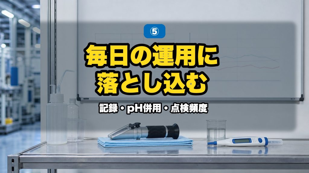 毎日の運用に落とし込む｜記録・pH併用・点検頻度