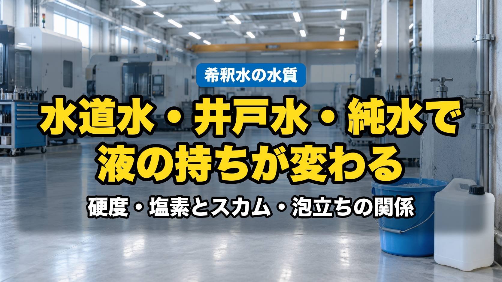 【希釈水の水質】水道水・井戸水・純水で液の持ちが変わる｜硬度・塩素とスカム・泡立ちの関係
