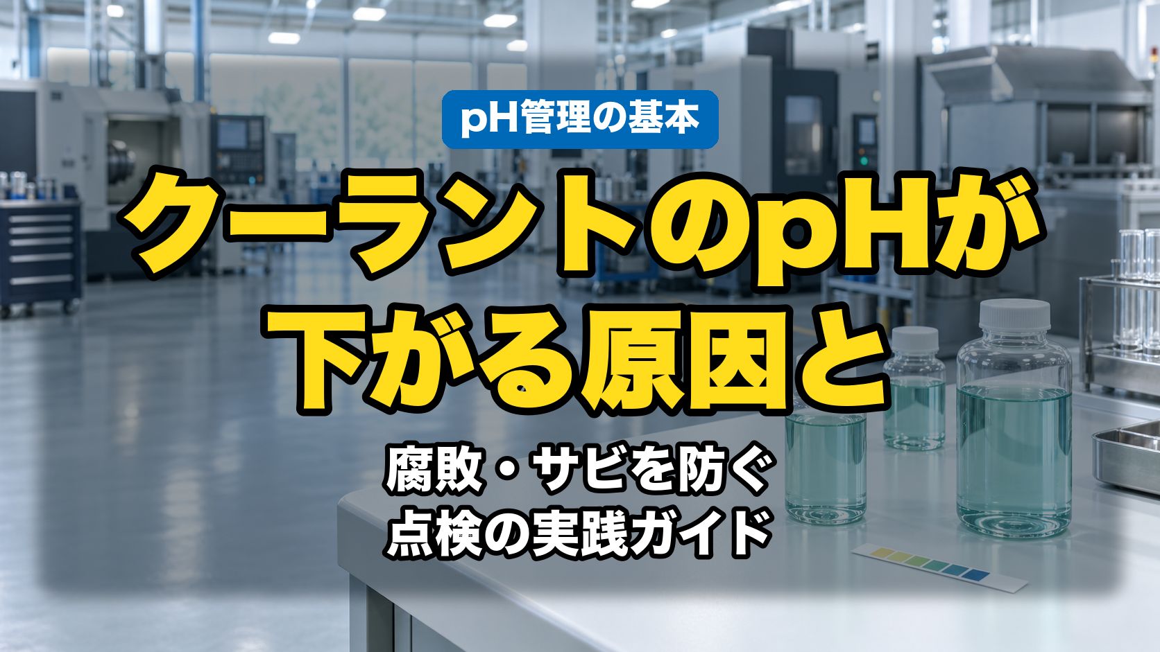 【pH管理の基本】クーラントのpHが下がる原因と、腐敗・サビを防ぐ点検の実践ガイド